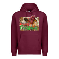 Burgundy merry christmas Premium Hoodie - JahusDesignShop