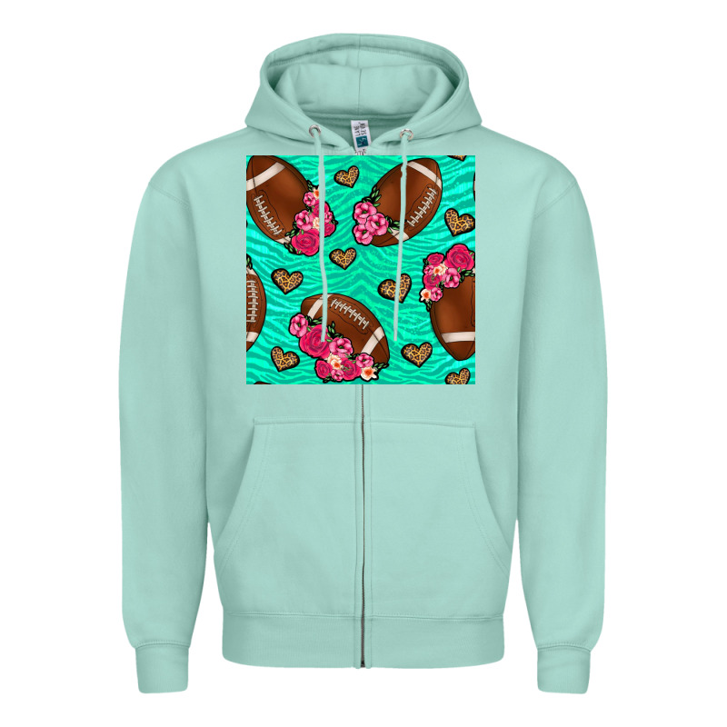 American Football Roses And Hearts Zipper Hoodie by NancyCooperArtShop | Teevron