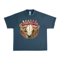 Midnight Navy bullskull mama Urban Heavy Tee - NancyCooperArtShop