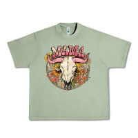 Oil Green bullskull mama Urban Heavy Tee - NancyCooperArtShop