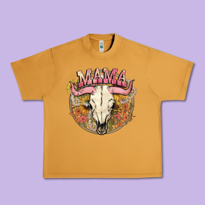 Bullskull Mama Urban Heavy Tee Designed By Nancycooperartshop