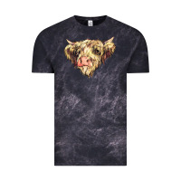 Cloud Black scottish cow Vintage Tee - NancyCooperArtShop