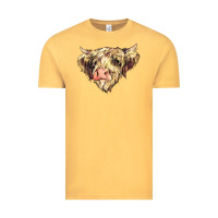 Vintage Mustard scottish cow Vintage Tee - NancyCooperArtShop