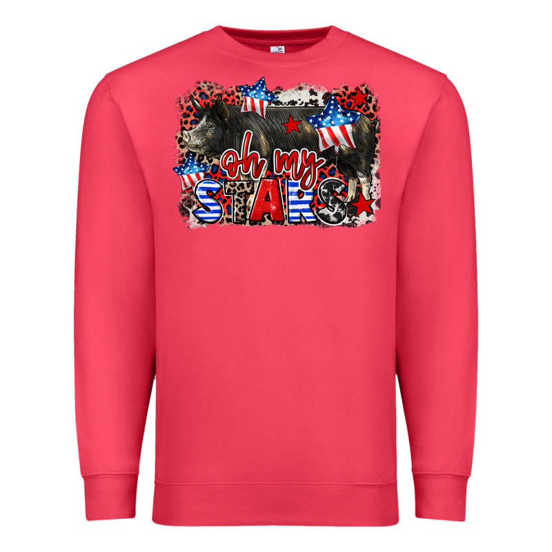 Oh My Stars Pig Premium Sweatshirt by CowGirlArtShop | Teevron