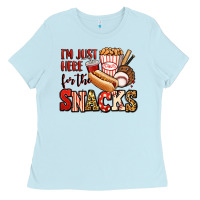 Baby Blue i'm just here for the snacks baseball Ladies Tee - Jasminsmagicworld