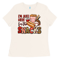 Bone i'm just here for the snacks baseball Ladies Tee - Jasminsmagicworld