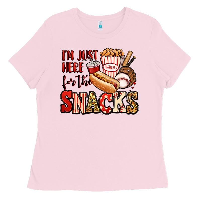 I'm Just Here For The Snacks Baseball Ladies Tee by Jasminsmagicworld | Teevron