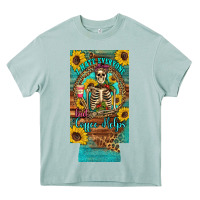 Arona i hate everyone but coffee helps western skeleton coffee sunflowers 12 Heavy Core Tee - Artiststas