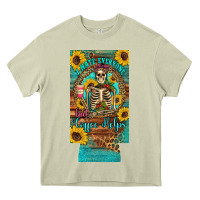 Mossy i hate everyone but coffee helps western skeleton coffee sunflowers 12 Heavy Core Tee - Artiststas