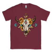 Bull Skull With Aztec Sunflower Leopard Classic Tee | Teevron
