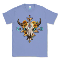 Colony Blue bull skull with aztec sunflower leopard Classic Tee - MaliasSmallBusiness