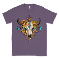 Lavender bull skull with aztec sunflower leopard Classic Tee - MaliasSmallBusiness