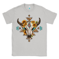 Moon Dust bull skull with aztec sunflower leopard Classic Tee - MaliasSmallBusiness