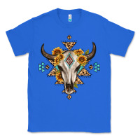 True Royal bull skull with aztec sunflower leopard Classic Tee - MaliasSmallBusiness