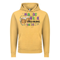 Vintage Mustard mardi gras drinking team Vintage Hoodie - MaliasSmallBusiness