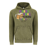 Vintage Olive mardi gras drinking team Vintage Hoodie - MaliasSmallBusiness