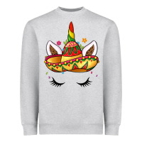 Heather Grey unicorn and sombrero Heavyweight Sweatshirt - LillyAllenDesigns