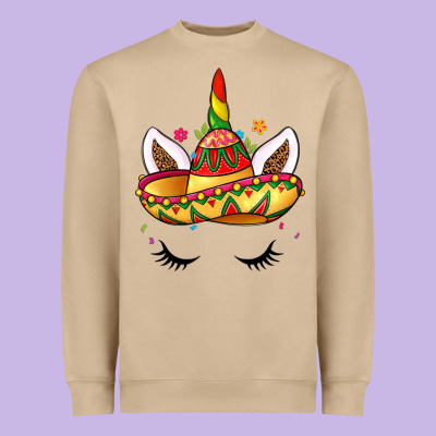 Unicorn And Sombrero Heavyweight Sweatshirt Designed By Lillyallendesigns