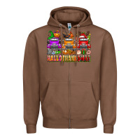 Chestnut Hallothanksmas trucks Zipper Hoodie - texasbilliewilder