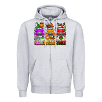 Heather Grey Hallothanksmas trucks Zipper Hoodie - texasbilliewilder
