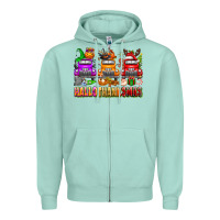 Seafoam Hallothanksmas trucks Zipper Hoodie - texasbilliewilder