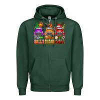 Sports Green Hallothanksmas trucks Zipper Hoodie - texasbilliewilder