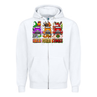 White Hallothanksmas trucks Zipper Hoodie - texasbilliewilder