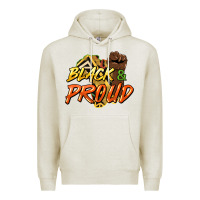 Oatmeal Heather black and proud Premium Hoodie - HowdyJamesFarm