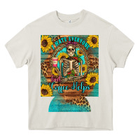 Cream i hate everyone but coffee helps western skeleton coffee sunflowers 12 Heavy Core Tee - Artiststas