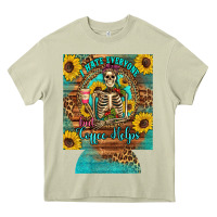 Mossy i hate everyone but coffee helps western skeleton coffee sunflowers 12 Heavy Core Tee - Artiststas