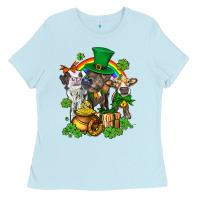 Baby Blue little cows and st patricks party Ladies Tee - AdoDesignShop