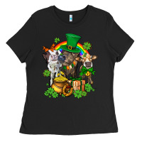Black little cows and st patricks party Ladies Tee - AdoDesignShop