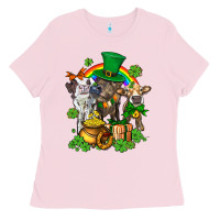 Bubblegum Pink little cows and st patricks party Ladies Tee - AdoDesignShop