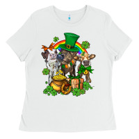 White little cows and st patricks party Ladies Tee - AdoDesignShop