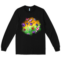Black halloween candy patches Long Sleeve Tee - BundleAndBundleShop
