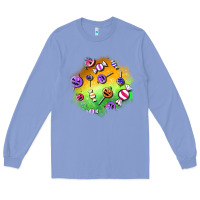 Colony Blue halloween candy patches Long Sleeve Tee - BundleAndBundleShop