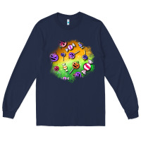 Navy halloween candy patches Long Sleeve Tee - BundleAndBundleShop