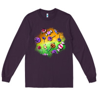 Plum halloween candy patches Long Sleeve Tee - BundleAndBundleShop