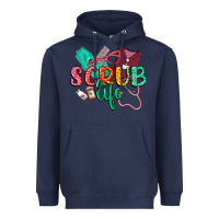 Navy Scrub life Heavyweight Hoodie - CowGirlArtShop
