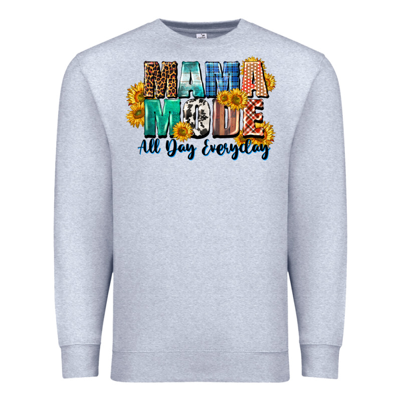 Mama Mode All Day Everyday  Mother's Day Premium Sweatshirt by CowGirlArtShop | Teevron