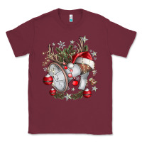 Burgundy Merry Christmas Classic Tee - CowhideDigitalArt