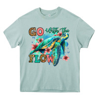 Arona go with the flow floral turtle Heavy Core Tee - Jasminsmagicworld