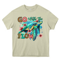 Mossy go with the flow floral turtle Heavy Core Tee - Jasminsmagicworld