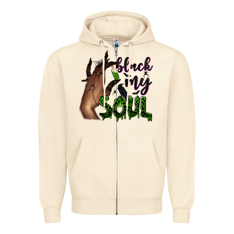 Black My Soul Zipper Hoodie by NancyCooperArtShop | Teevron