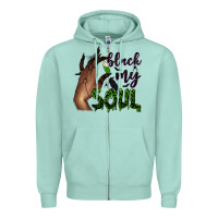 Seafoam Black my soul Zipper Hoodie - NancyCooperArtShop