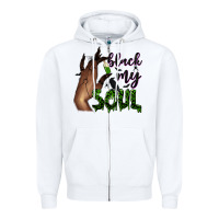 White Black my soul Zipper Hoodie - NancyCooperArtShop