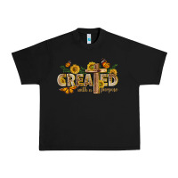 Black created with a purpose with sunflower and butterfl Urban Heavy Tee - NancyCooperArtShop