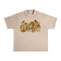 French Oak created with a purpose with sunflower and butterfl Urban Heavy Tee - NancyCooperArtShop