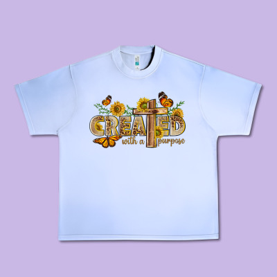 Created With A Purpose With Sunflower And Butterfl Urban Heavy Tee Designed By Nancycooperartshop