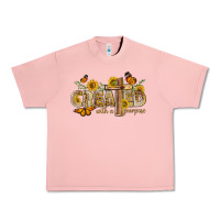 Salmon created with a purpose with sunflower and butterfl Urban Heavy Tee - NancyCooperArtShop